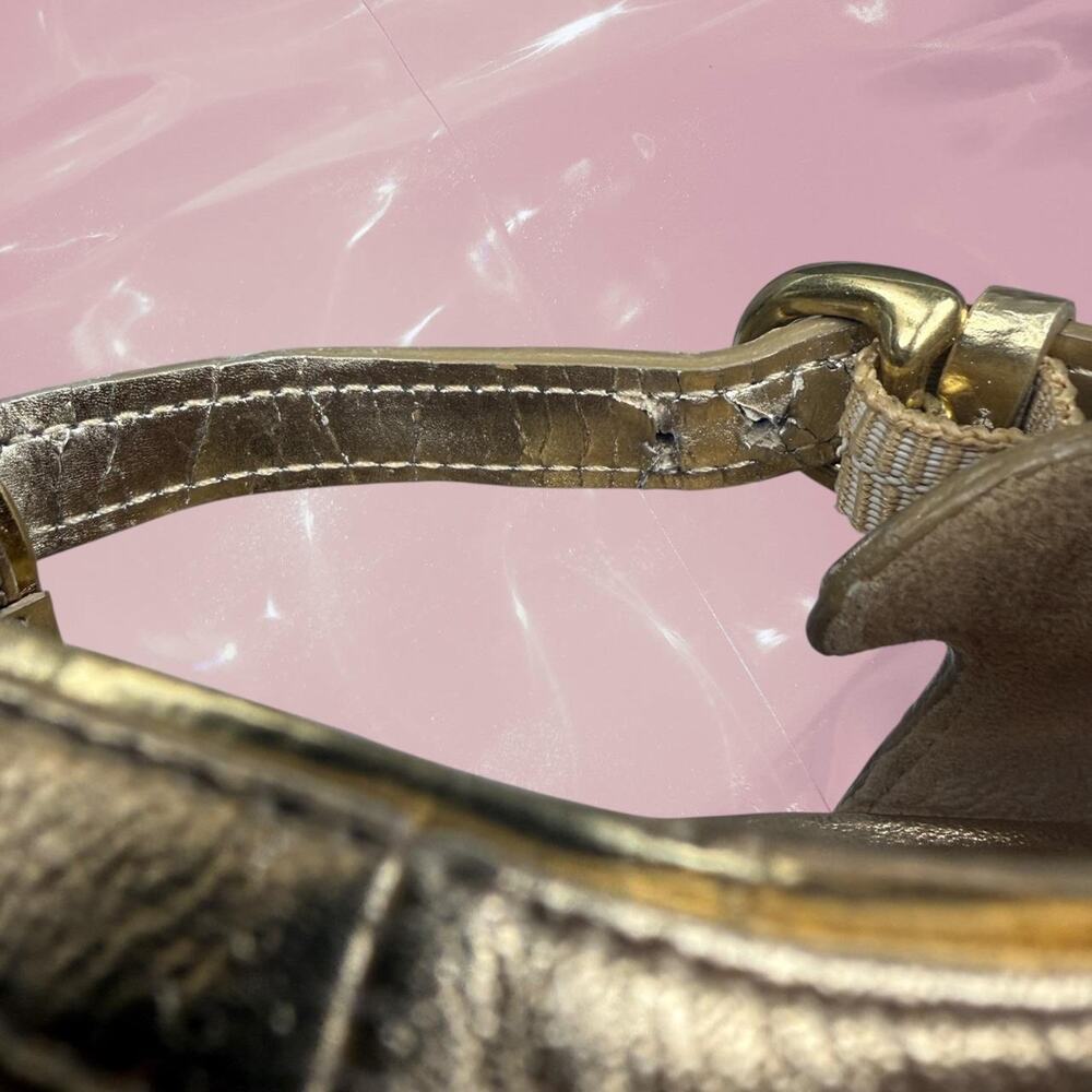 Y2K Whimsy Coach gold wedge strappy sandals - Picture 8 of 8